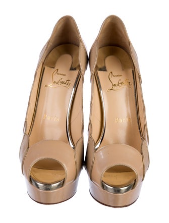 Christian Louboutin Patent Leather Scalloped Accent Pumps