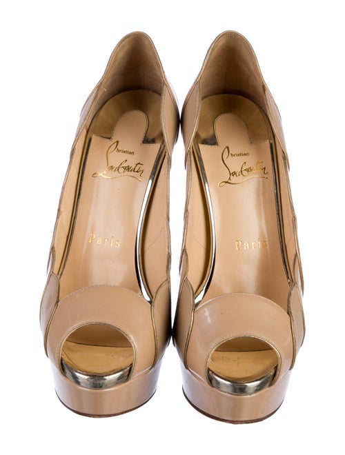 Christian Louboutin Patent Leather Scalloped Accent Pumps