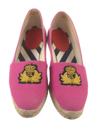 Christian Louboutin Canvas Embroidered Accent Espadrilles