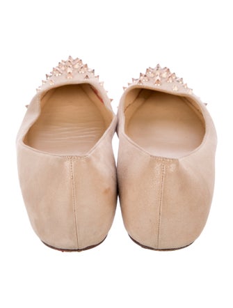 Christian Louboutin Spike Accents Suede Ballet Flats