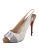 Christian Louboutin Leather Colorblock Pattern Slingback Pumps