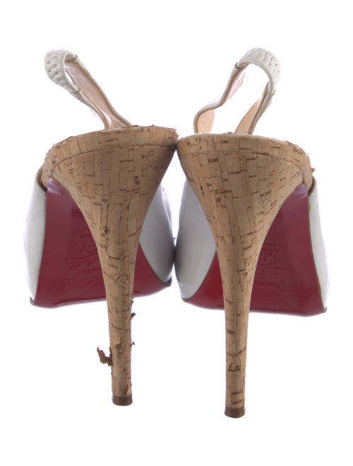 Christian Louboutin Leather Colorblock Pattern Slingback Pumps