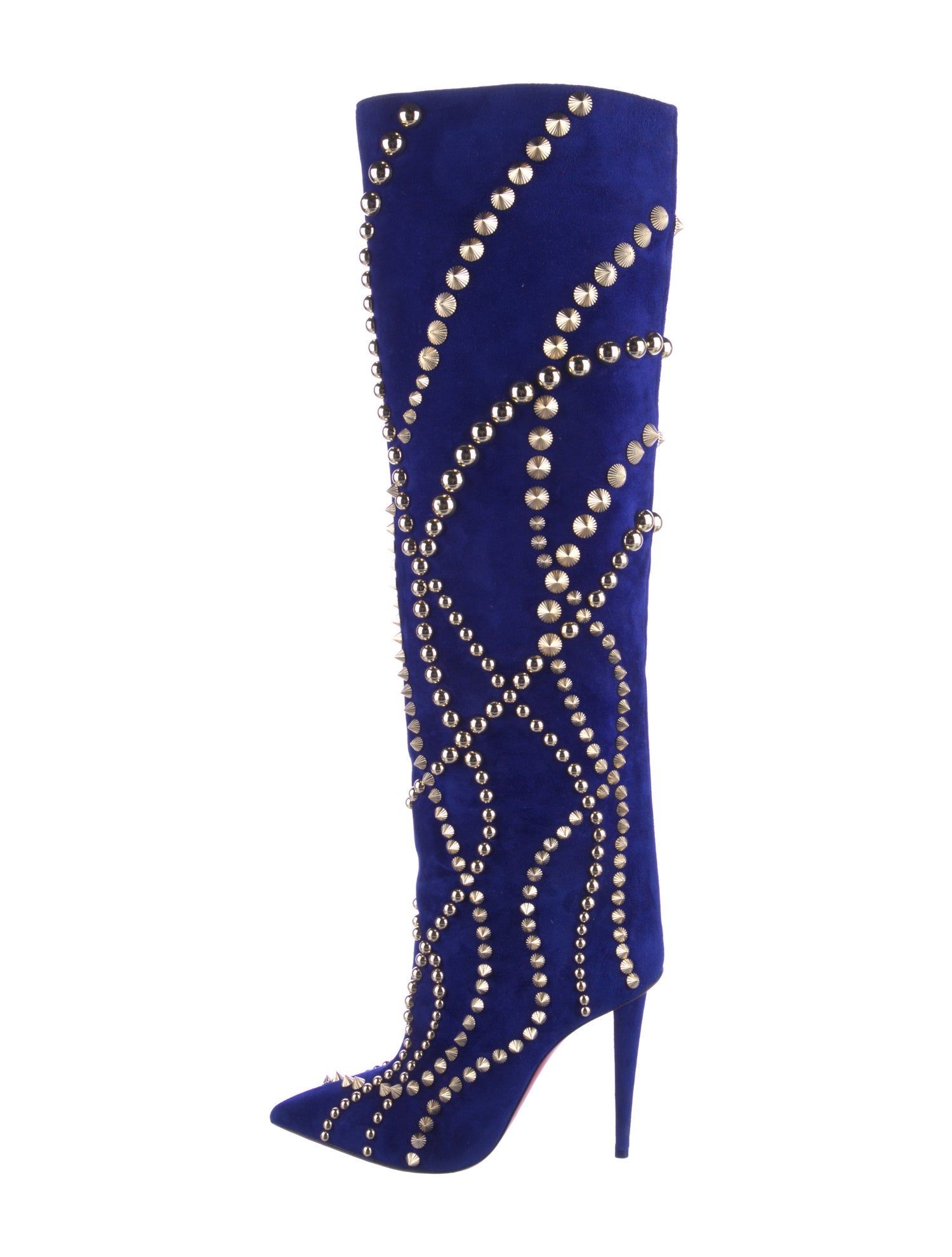 Christian Louboutin Spike Accents Suede Boots