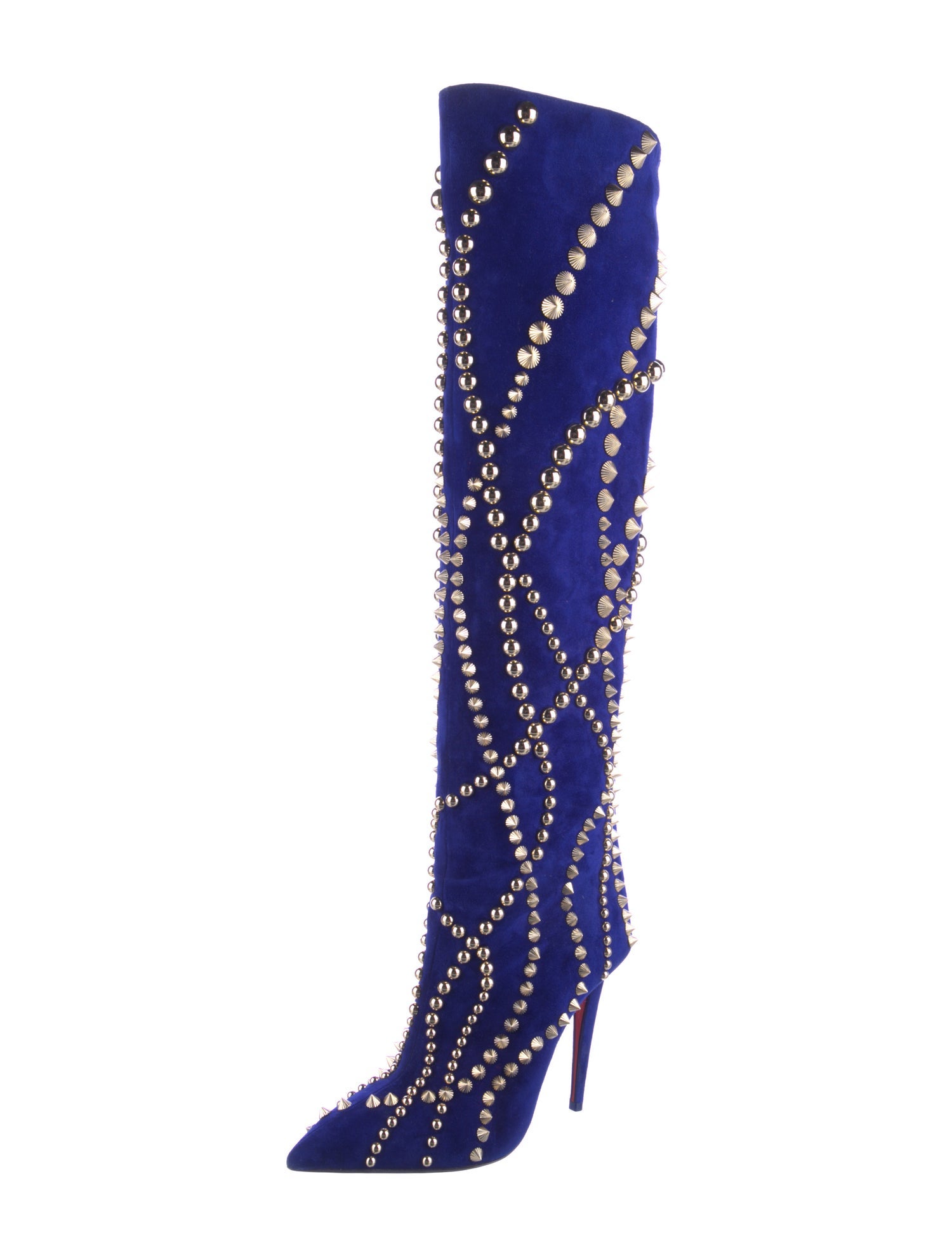 Christian Louboutin Spike Accents Suede Boots