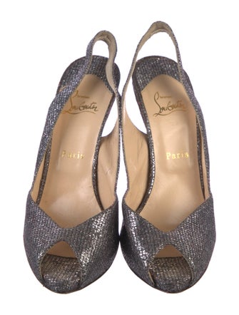Christian Louboutin Glitter Slingback Pumps