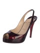 Christian Louboutin Patent Leather Printed Slingback Pumps
