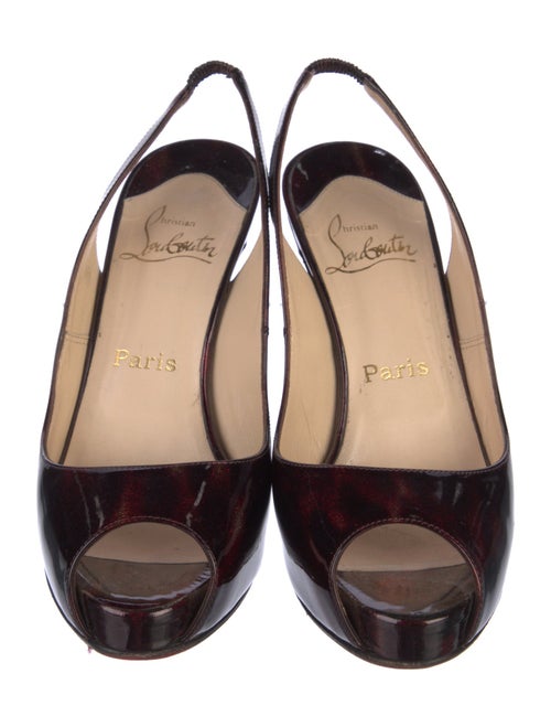 Christian Louboutin Patent Leather Printed Slingback Pumps