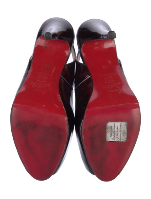 Christian Louboutin Patent Leather Printed Slingback Pumps