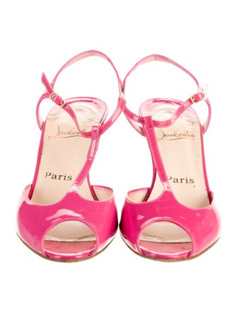 Christian Louboutin Patent Leather T-Strap Sandals