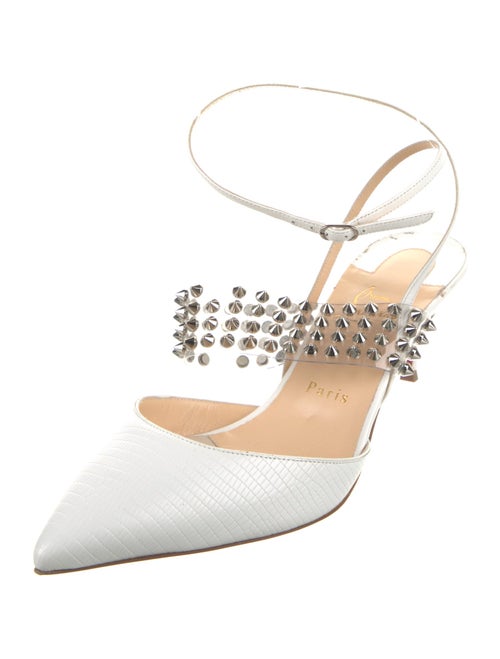 Christian Louboutin Spike Accents Leather Slingback Pumps