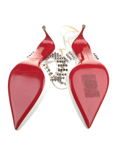 Christian Louboutin Spike Accents Leather Slingback Pumps