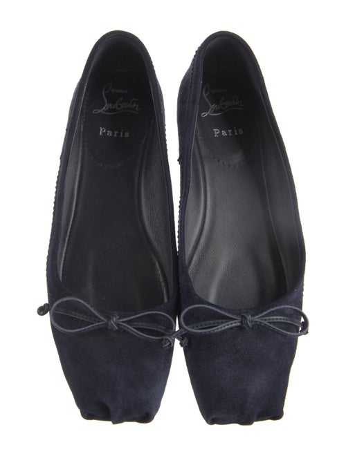 Christian Louboutin Suede Bow Accents Ballet Flats