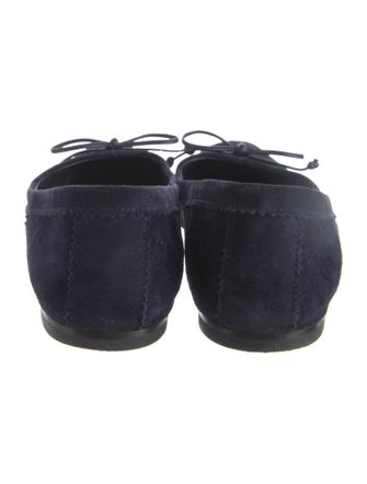 Christian Louboutin Suede Bow Accents Ballet Flats