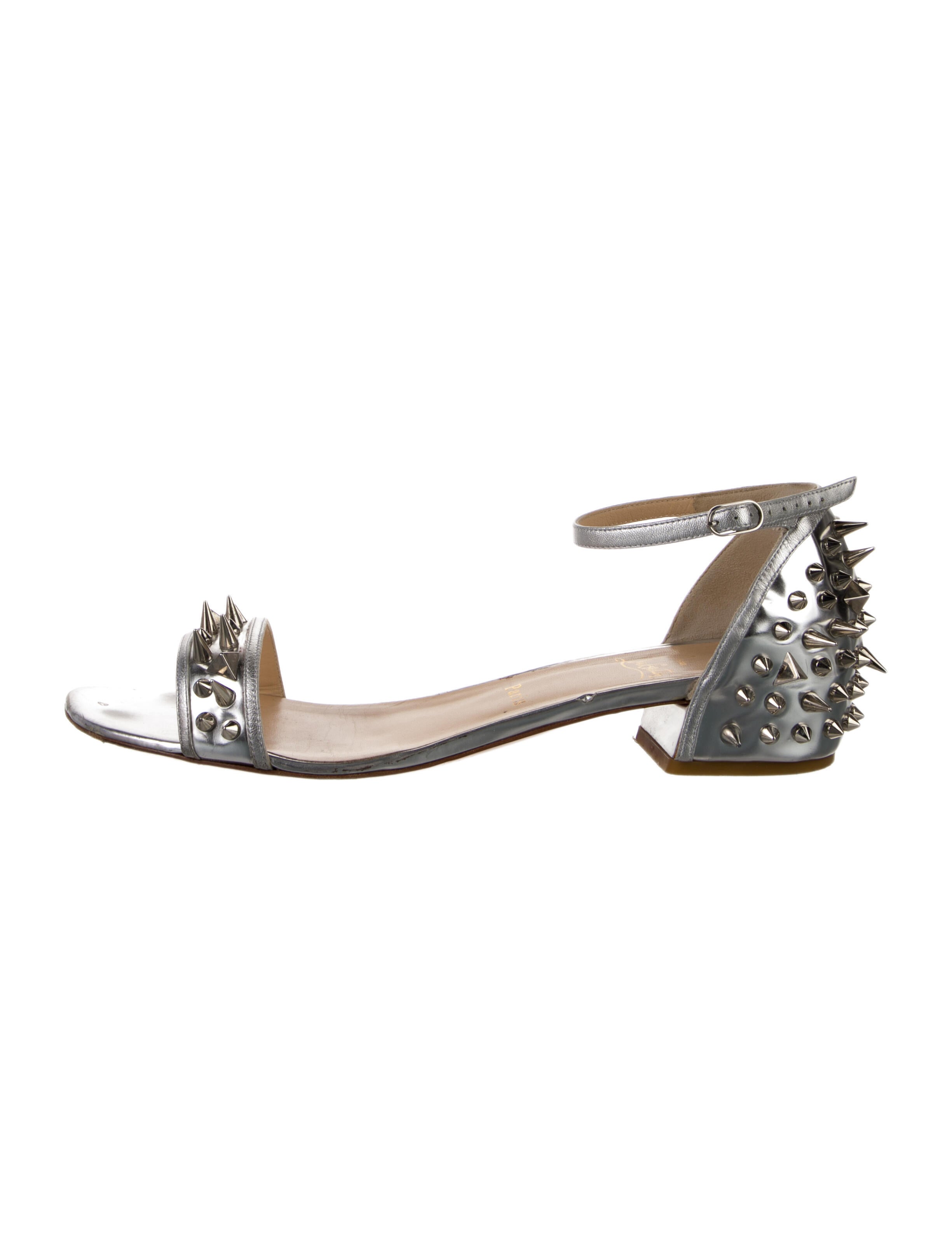 Christian Louboutin Spike Accents Leather Sandals