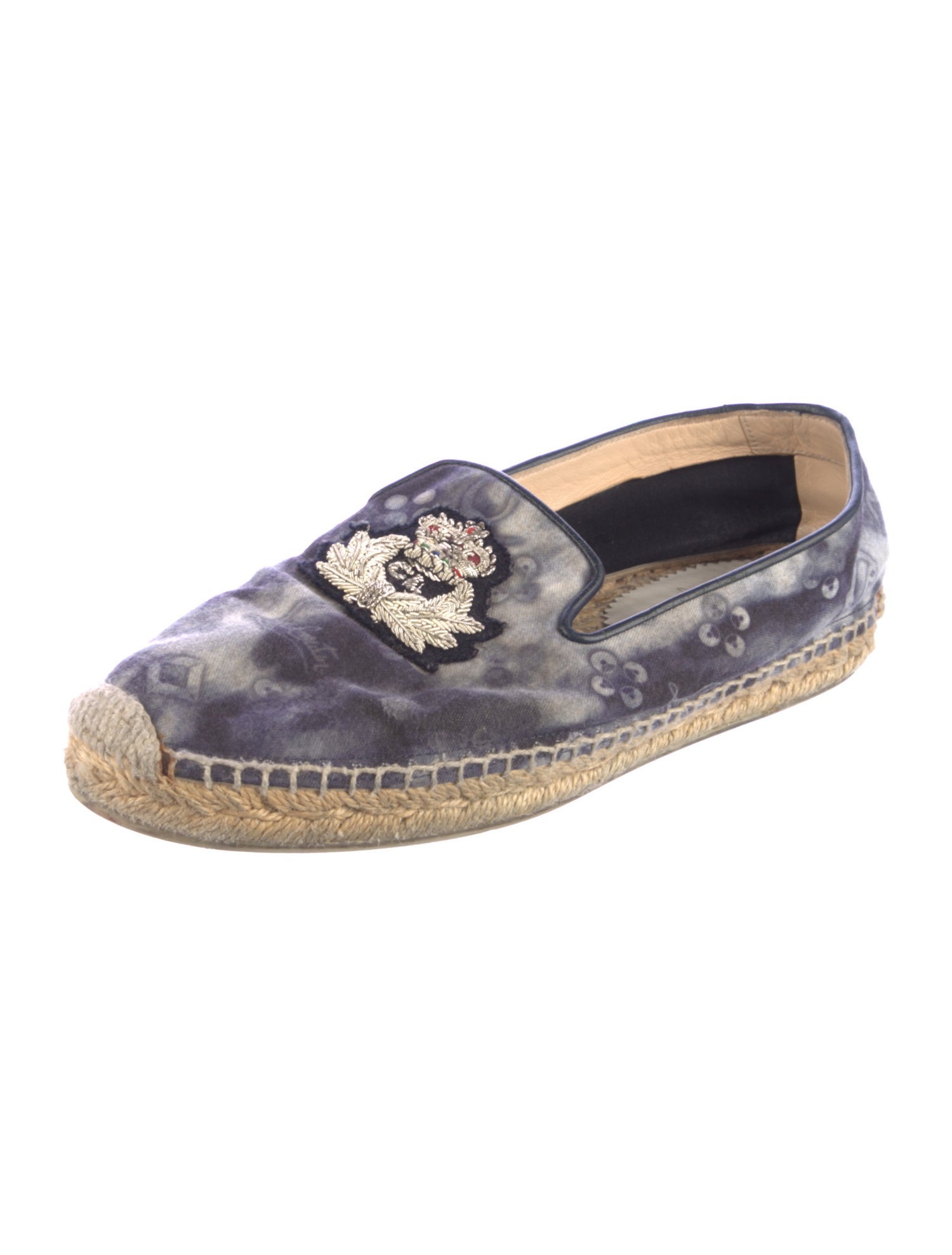 Christian Louboutin Printed Embroidered Accent Espadrilles