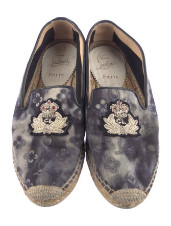 Christian Louboutin Printed Embroidered Accent Espadrilles