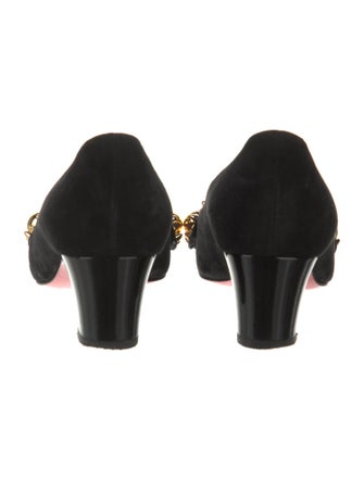 Christian Louboutin Spike Accents Suede Pumps