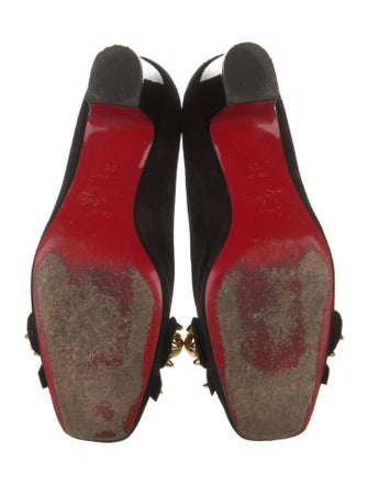 Christian Louboutin Spike Accents Suede Pumps