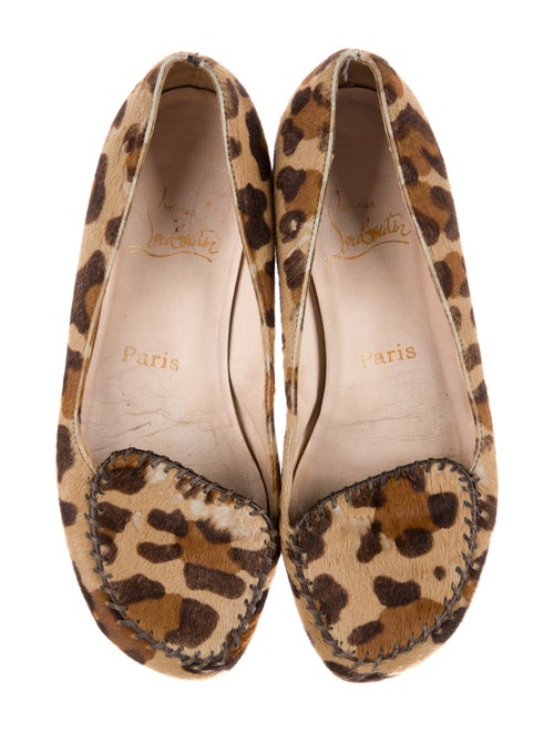 Christian Louboutin Spike Accents Ponyhair Ballet Flats