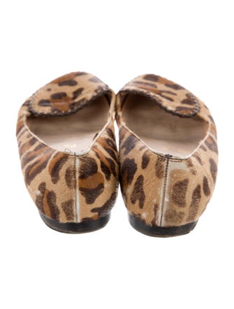 Christian Louboutin Spike Accents Ponyhair Ballet Flats