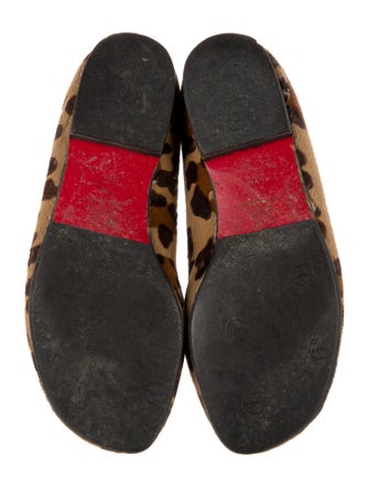Christian Louboutin Spike Accents Ponyhair Ballet Flats
