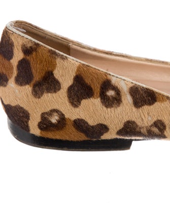 Christian Louboutin Spike Accents Ponyhair Ballet Flats