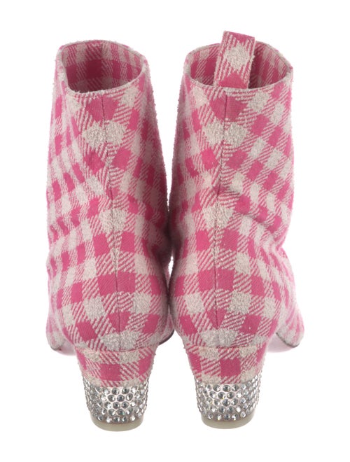 Christian Louboutin Plaid Print Crystal Embellishments Boots