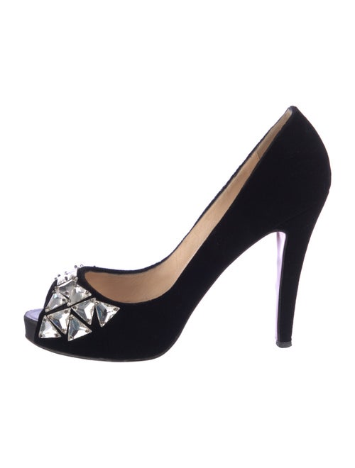 Christian Louboutin Velvet Crystal Embellishments Pumps
