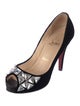 Christian Louboutin Velvet Crystal Embellishments Pumps