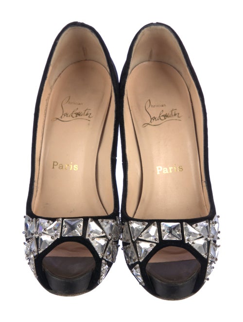 Christian Louboutin Velvet Crystal Embellishments Pumps