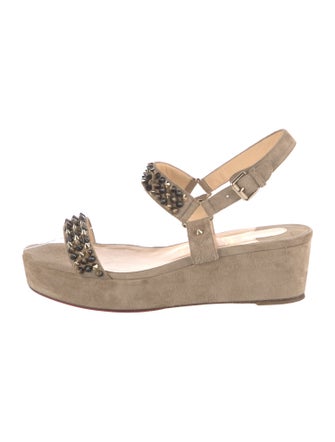 Christian Louboutin Spike Accents Suede Espadrilles
