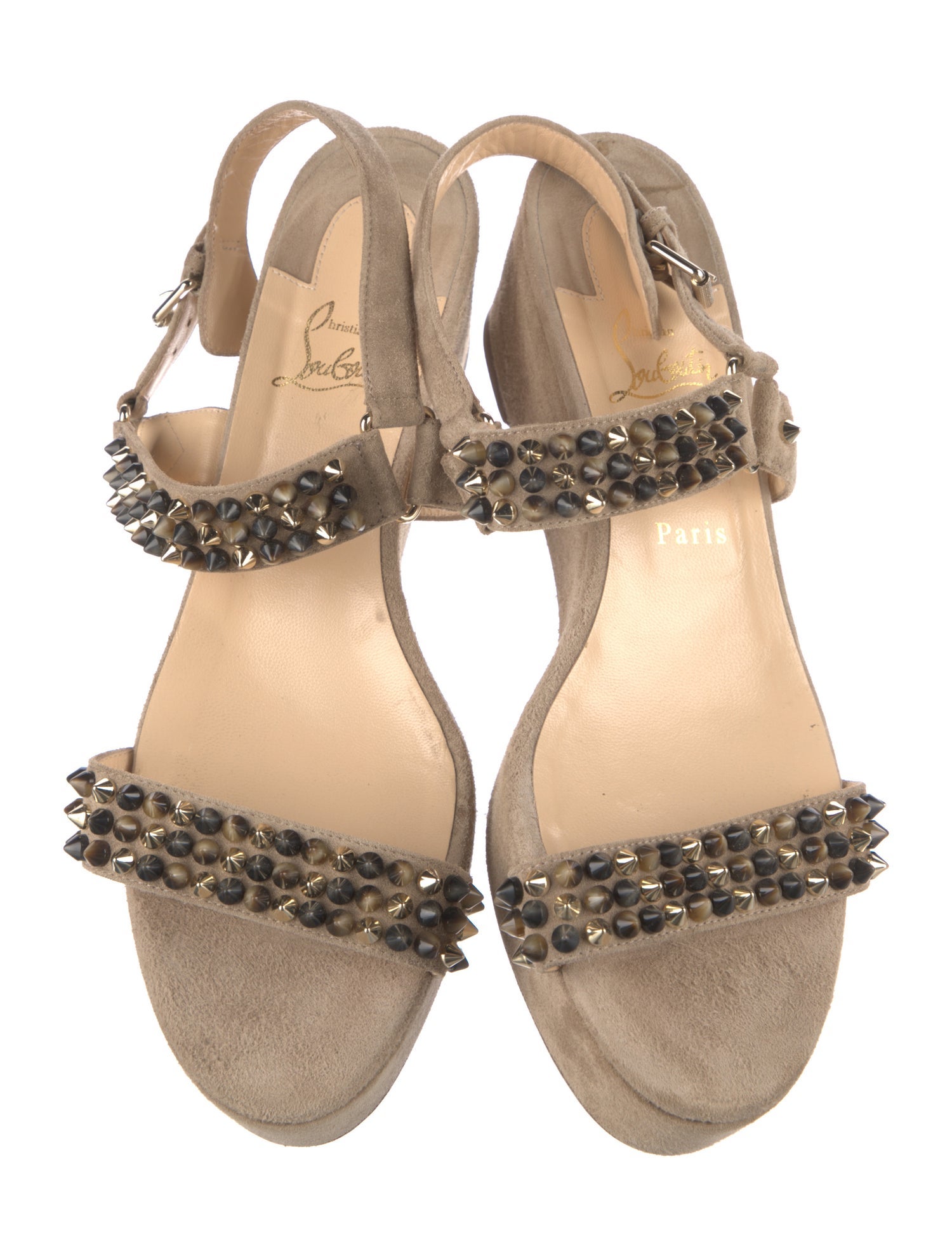 Christian Louboutin Spike Accents Suede Espadrilles