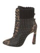 Christian Louboutin Leather Animal Print Lace-Up Boots