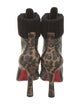 Christian Louboutin Leather Animal Print Lace-Up Boots