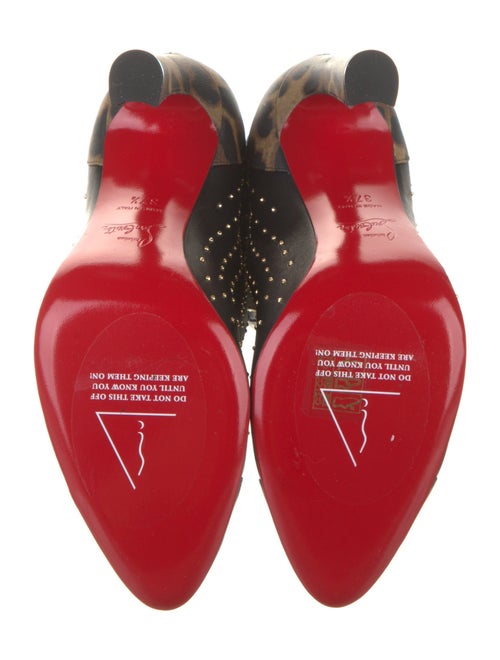 Christian Louboutin Leather Animal Print Lace-Up Boots