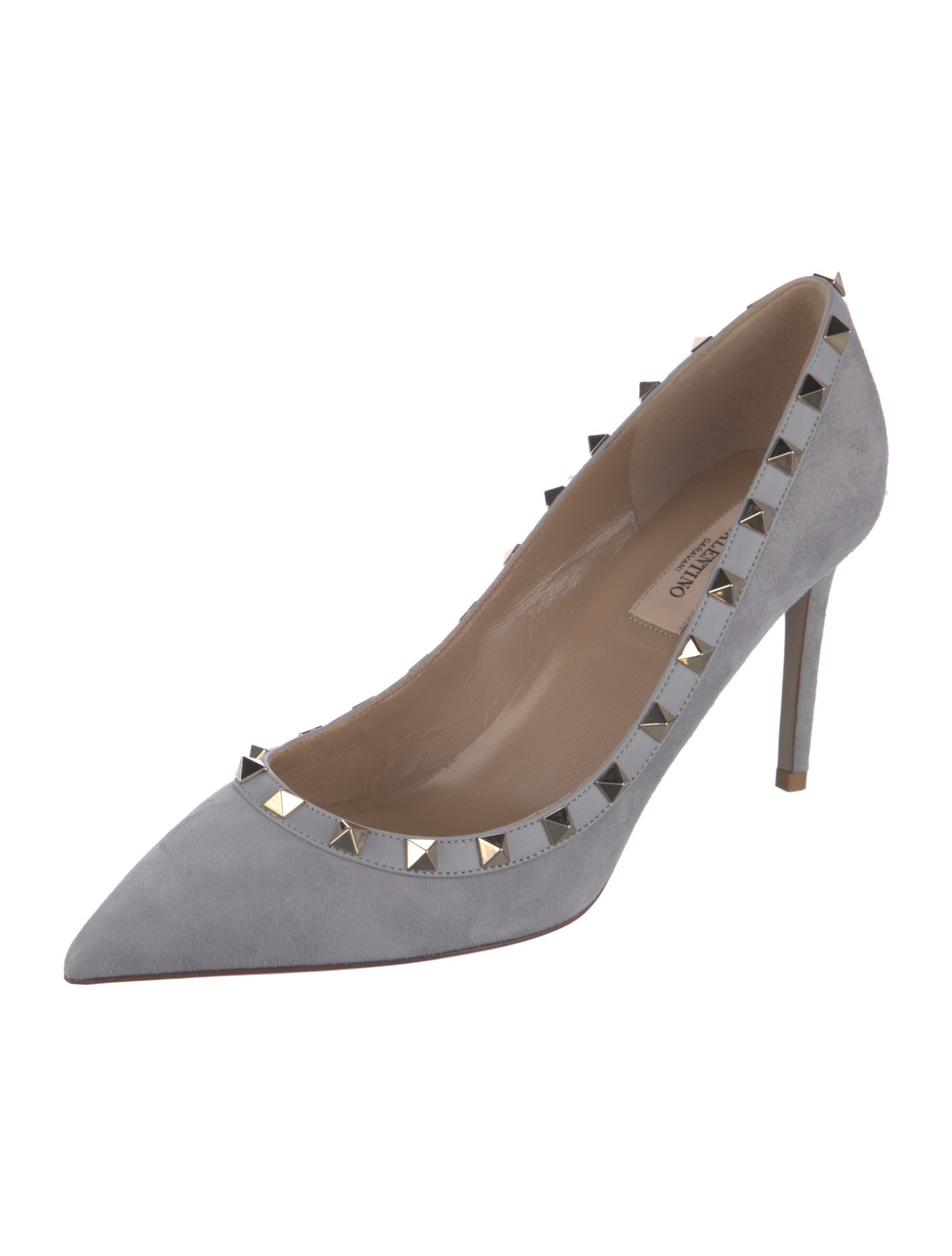 Valentino Rockstud Accents Suede Pumps