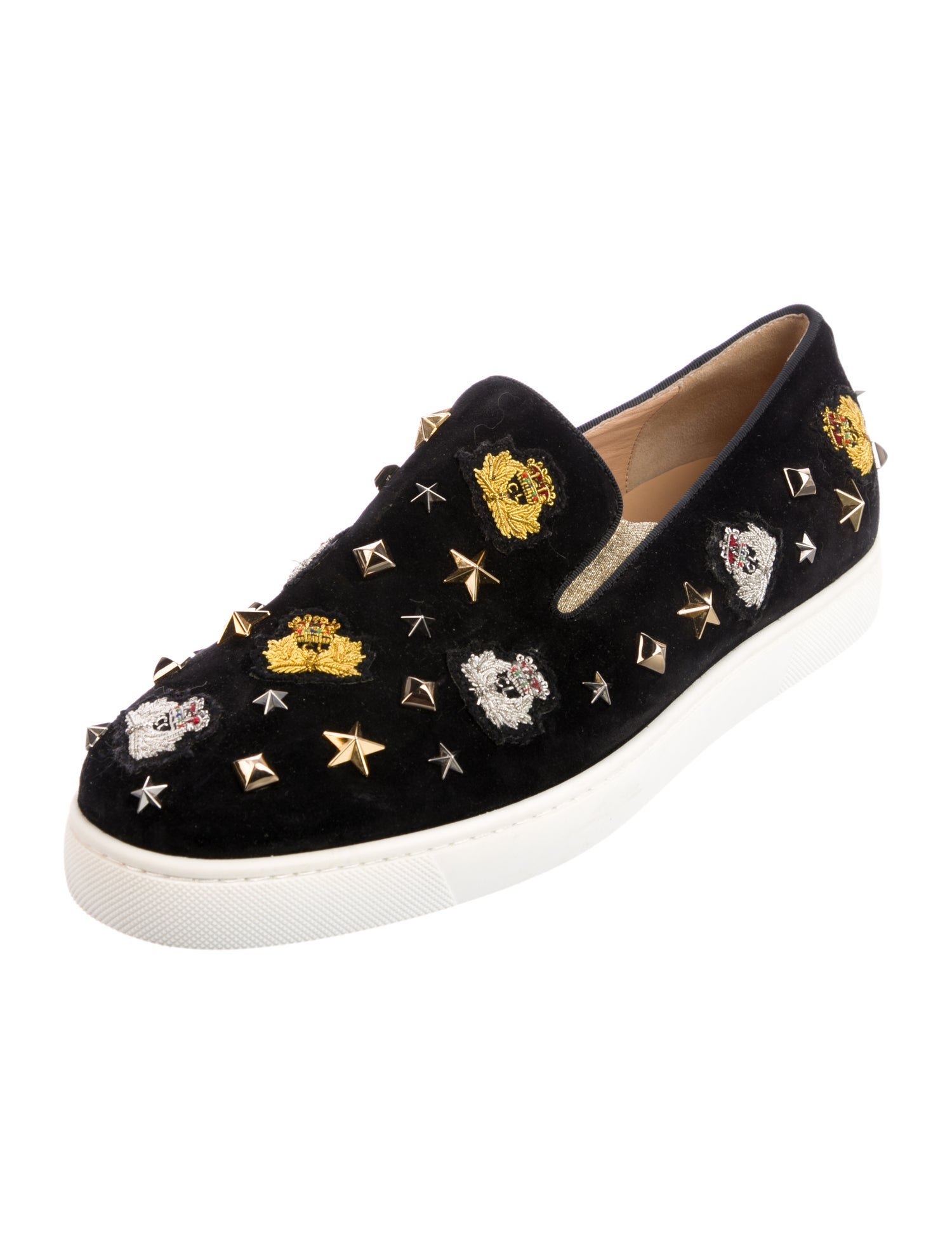 Christian Louboutin Velvet Printed Loafer Sneakers