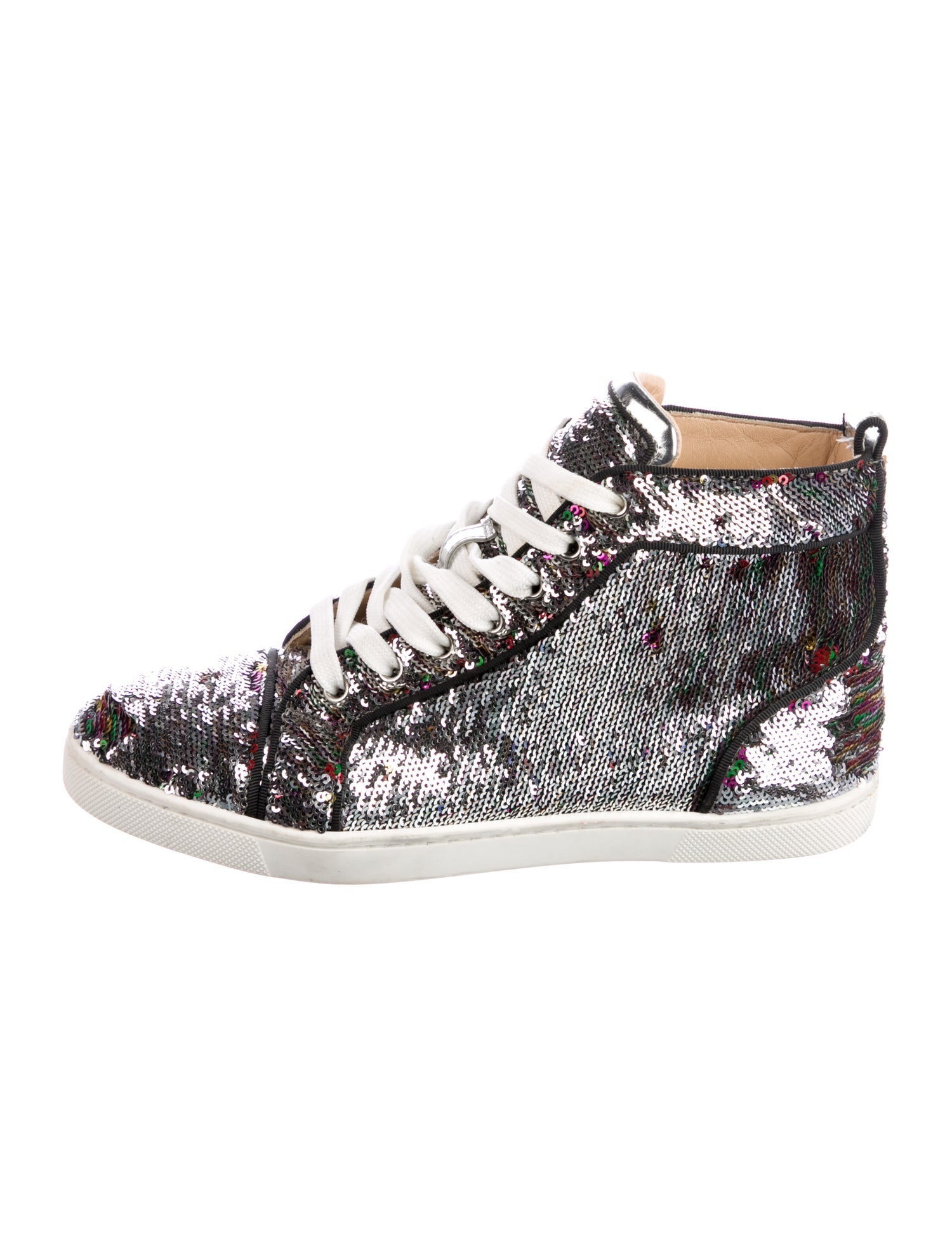 Christian Louboutin Sequins Colorblock Pattern Sneakers