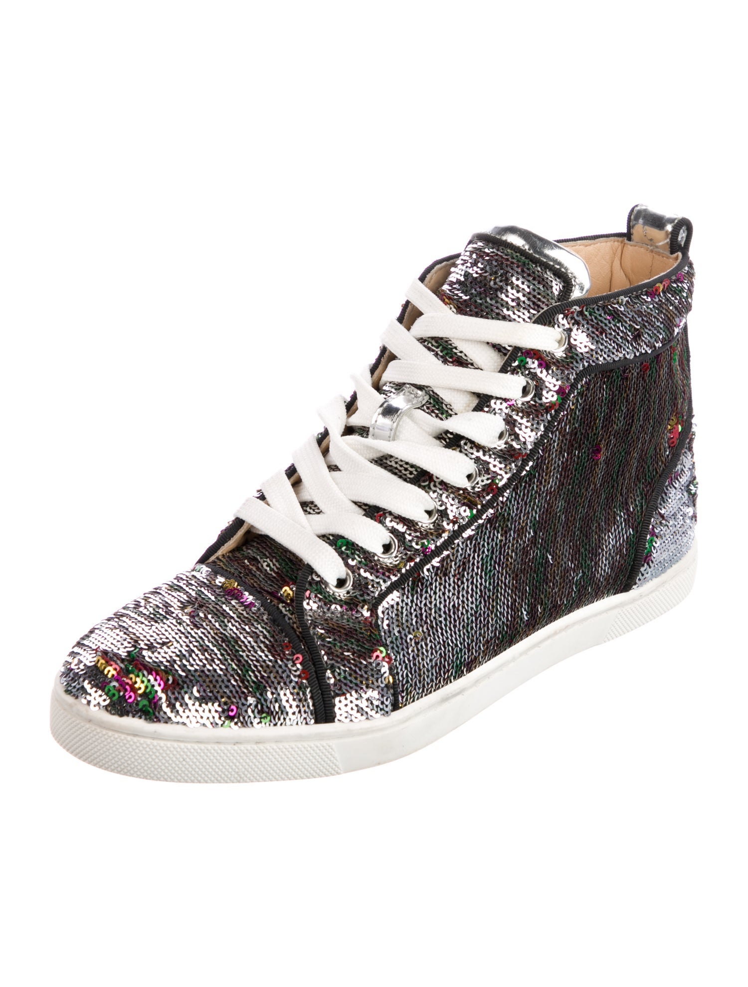 Christian Louboutin Sequins Colorblock Pattern Sneakers