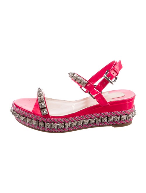 Christian Louboutin Rockstud Accents Patent Leather Espadrilles