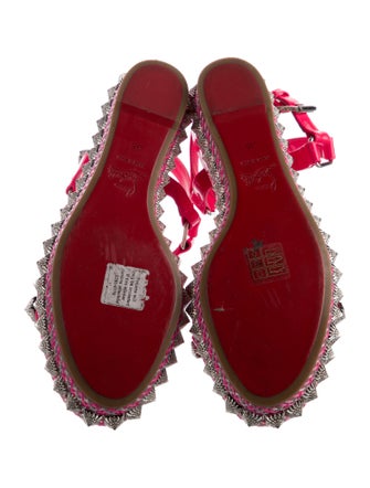 Christian Louboutin Rockstud Accents Patent Leather Espadrilles