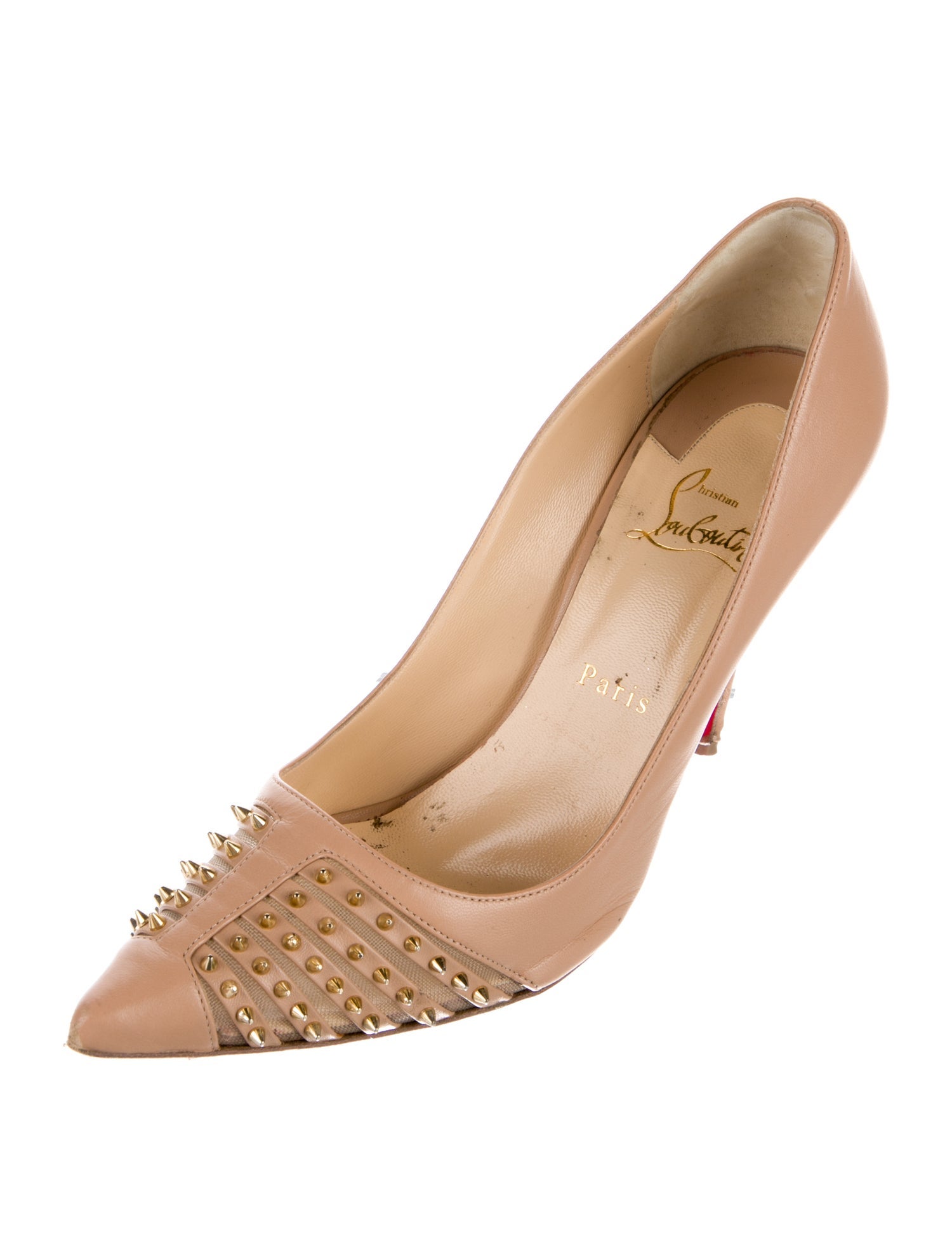 Christian Louboutin Spike Accents Leather Pumps