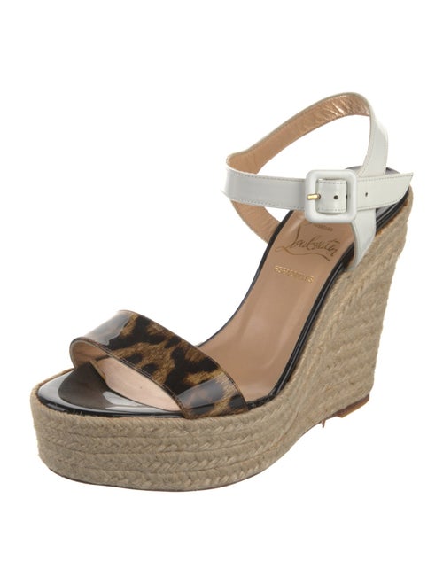 Christian Louboutin Patent Leather Animal Print Espadrilles