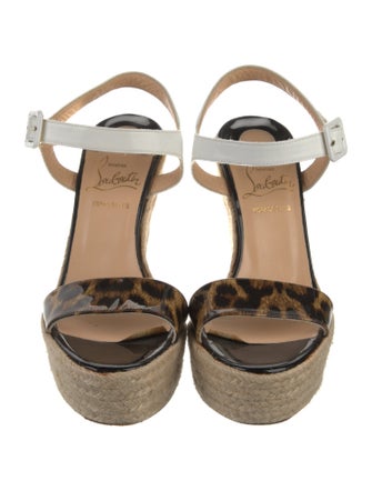 Christian Louboutin Patent Leather Animal Print Espadrilles