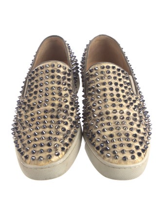 Christian Louboutin Spike Accents Python Sneakers