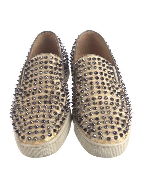Christian Louboutin Spike Accents Python Sneakers