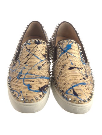 Christian Louboutin Spike Accents Python Sneakers