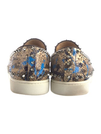 Christian Louboutin Spike Accents Python Sneakers