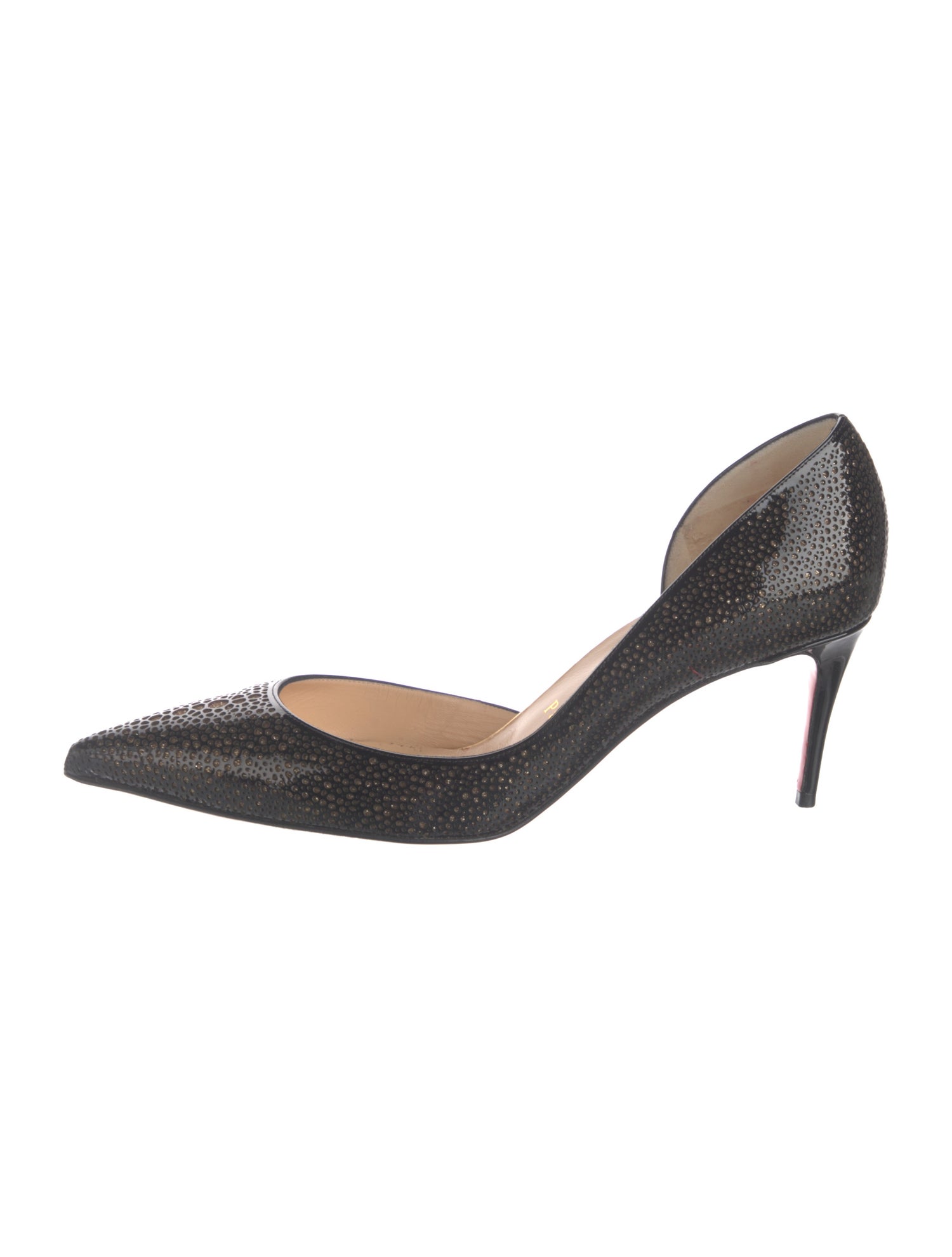Christian Louboutin Patent Leather Lasercut Accents D'Orsay Pumps