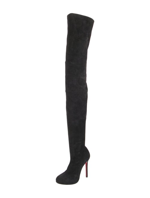Christian Louboutin Suede Leather Trim Embellishment Sock Boots